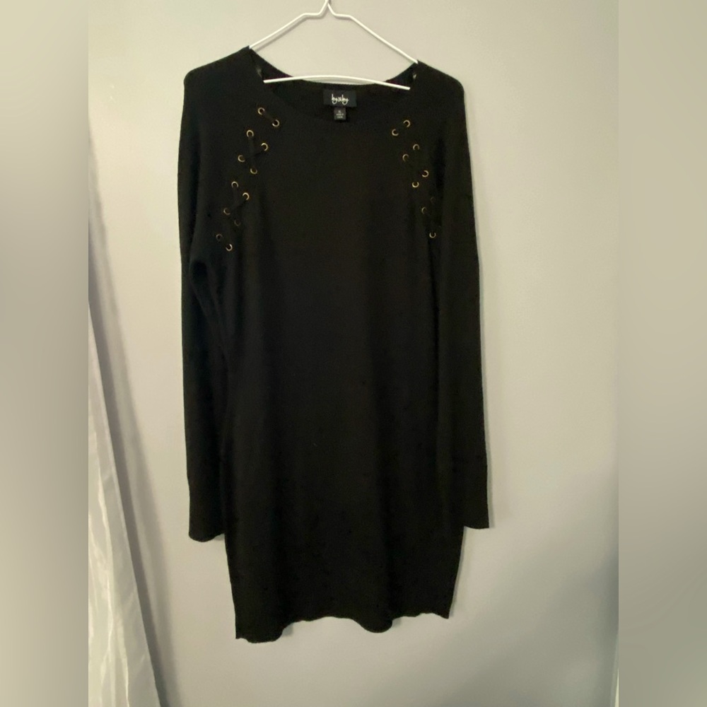 Black fitted mini dress